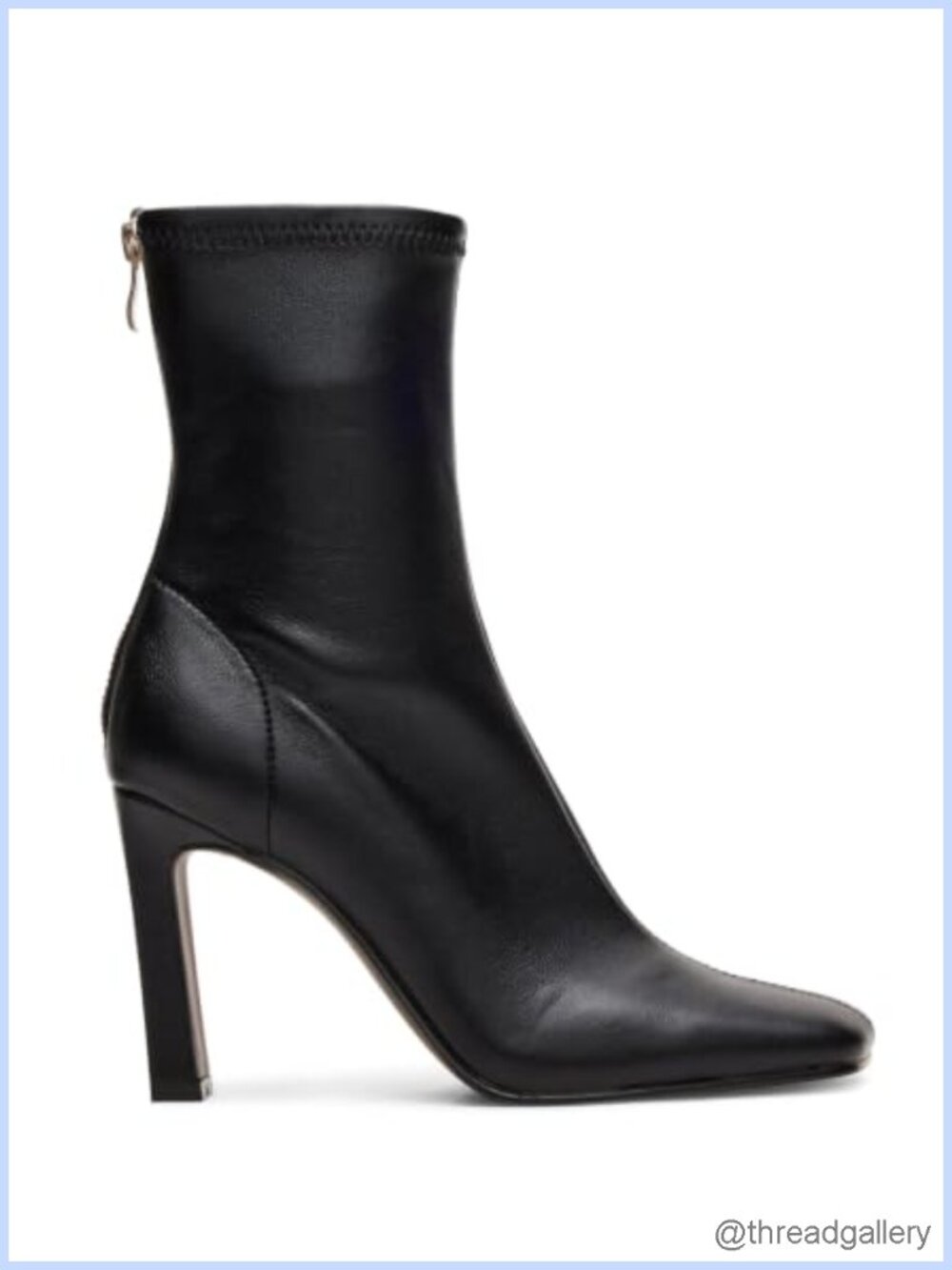 Faux Leather Chunky Block Heel Ankle Booties Back Zipper Square Toe